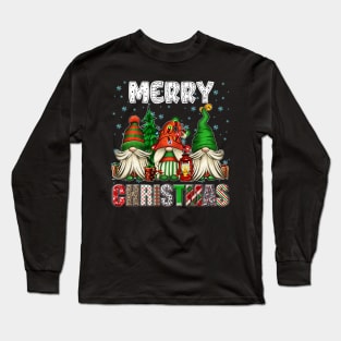 Merry Christmas Gnome Family Funny Xmas Tree Women Men Kids Long Sleeve T-Shirt